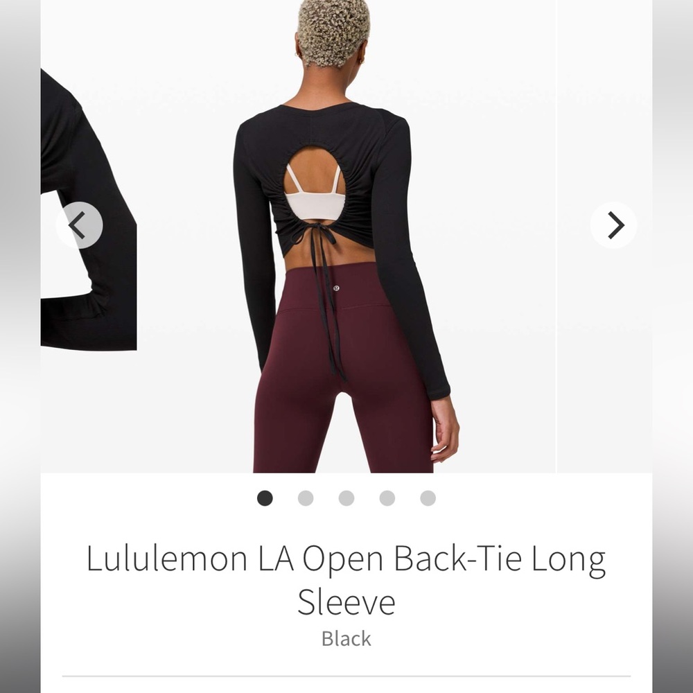 Lululemon LA open back tie long sleeve